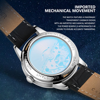 Montre mécanique automatique I&W pour couple, cadran blanc, chiffres romains, affichage de la phase de lune et de la date, noire, style professionnel, en promotion