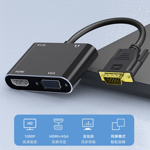 Adaptador convertidor Vga a HDMI con puertos HDMI y VGA para conexión de TV, proyector y ordenador - Product Image 2
