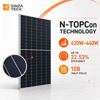 Module PV de type N à tolérance de puissance positive 425W pour projet de toiture, panneaux solaires monocristallins bifaciaux à haute efficacité