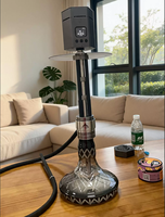 Nouvelle tête de chicha électronique rechargeable Squrre Type C sans charbon 10000 mAh portable avec système Bluetooth et éclairage LED