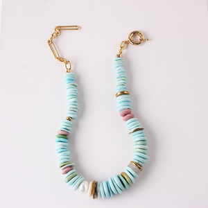 Gargantilla elegante de perlas de piedra natural, collar de cuentas de perlas de flores, collar de cuentas de arcilla polimérica a la moda para mujer - Product Image 4