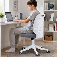 Chaise de bureau de haute qualité en maille pivotante pour enfants et adolescents, réglable en hauteur, ergonomique, pour la maison et le bureau