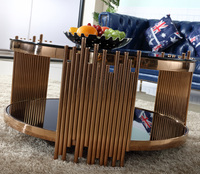 Achetez Table Basse de Luxe Moderne à Prix Équitable pour Villa et Bureau, Table à Café Ronde en Verre, Ensemble de Tables d'Appoint de Designer Italien