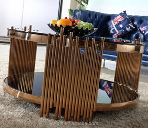 Table basse ronde en verre moderne à prix équitable, design <span class=keywords><strong>italien</strong></span>, table d'appoint, 1 pièce - Product Image 2