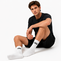 Chaussettes de sport en coton respirantes, antidérapantes, à compression, en jacquard, avec logo personnalisé pour hommes, pour l'hiver