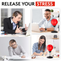 Cadeaux amusants, mini sac de frappe de bureau à ventouse, sac anti-stress de bureau, sac anti-stress avec ventouse