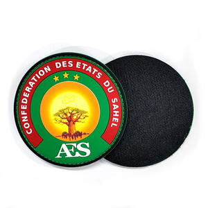 Sin Costo de Molde, Gran Venta 2026, Parche de Goma AES Personalizado, Parche de PVC Suave de Forma Redonda, Parches AES para Uniformes y Gorras - Product Image 1