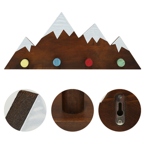 Decorazione per la Casa, Arredo Cameretta Stile Foresta, Appendiabiti da Parete in Legno Personalizzato a Forma di Montagna - Product Image 6