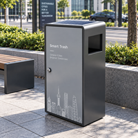 Poubelle compacteuse automatique en métal résistante aux intempéries avec capteur intelligent pour mobilier urbain intelligent