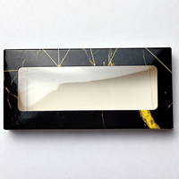 Boîte en papier cosmétique personnalisable avec fenêtre transparente, vide, pour faux cils, emballage en gros
