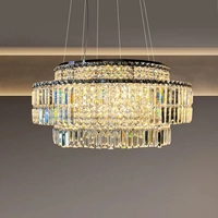 Classique De Luxe Cristal Pendentif Lumière Luxueux Verre Maison Villa Lustre pour Hôtel Lobby Bar Comptoir Lampe Suspendue Usage Domestique
