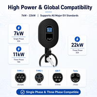 Borne de recharge pour véhicules électriques 7kW 11kW 22kW 32A Type 2 Type 1 avec application WiFi NFC pour usage domestique, chargeur mural EV Byd, chargeur EV 22 kW GPT