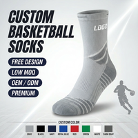 Chaussettes de basketball personnalisées avec logo pour hommes, chaussettes jacquard mi-mollet, chaussettes athlétiques respirantes en maille OEM, faible MOQ