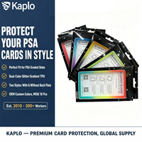 Étui de protection pour cartes gradées PSA avec logo personnalisé, étiquette privée, pare-chocs en TPU à dégradé de paillettes pour présentoir de cartes de 35 points
