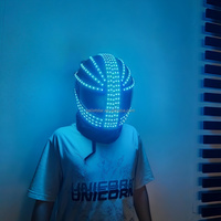 Casco luminoso de programación, tocado de DJ, casco luminoso, casco de escenario, casco con lámpara LED KTV