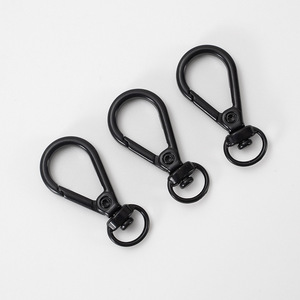 Mousqueton rotatif en alliage de zinc, crochet métallique noir, accessoire de porte-clés, pivotant pour bandoulière - Product Image 2