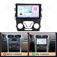 Lecteur DVD pour voiture Android WIFI 9 pouces 4+64 Go avec Carplay, écran radio pour Ford Mondeo Fusion MK5 2013-2019, navigation GPS