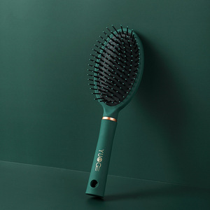 Peigne à coussin d'air pour cheveux longs, grande taille, massage du cuir chevelu, usage domestique, matériau en caoutchouc ovale vert - Product Image 1