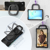 Housse de tablette en silicone antichoc pour Samsung Galaxy Tab S10 FE Plus 13.1 pouces étui robuste avec support de poignée en bandoulière