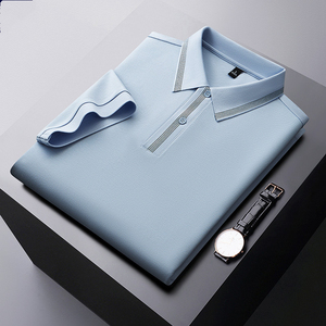 Camisa Polo de Algodón para Hombre, para Uso Formal e Informal |   Camisa de Manga Corta Ajustada Antiarrugas <span class=keywords><strong>con</strong></span> Cuello a Rayas |   Logotipo Personalizado OEM - Product Image 3