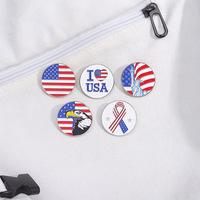 5 Style J'aime Usa Drapeau National Épinglette En Métal Drapeau Américain Carte Broche Costume Badge Patriotique Doux Émail Épinglette