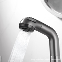 Robinet de lavabo extractible à levage, en cuivre chromé, rotation à 360°, monotrou, pour vasque de salle de bain