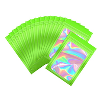 Sac holographique transparent, imprimé personnalisé, 3x4.7, forme libre, fenêtre avant, qualité alimentaire, facile à sceller, très épais