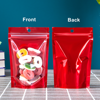 Bonbons Haricots Noix Thé Séché En Poudre Alimentaire Au Détail Auto Stand Up Poche Emballage Moitié Clair Demi Couleur Feuille Mylar Sac Avec Trou
