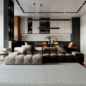 Nordicl-造型沙发布艺角直线型现代分段沙发直客厅沙发家具