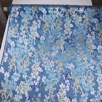Penjualan Panas Kain Opal Sutra Biru Elegan Ramah Lingkungan dengan Motif Bunga yang Menarik untuk Pria Wanita Rok Kemeja Celana Pakaian
