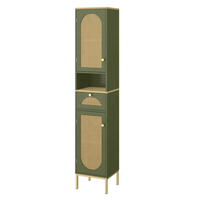Meuble de rangement multifonctionnel grande capacité style ferme en rotin pour la maison, la villa, le salon et la salle de bain