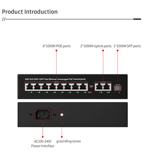 Switch Gigabit Mini POE all'ingrosso 1000Mbps <span class=keywords><strong>Ethernet</strong></span> non gestito RJ45 8+2+1 porte Capacità 22Gbps Video Full/Half-Duplex - Product Image 5