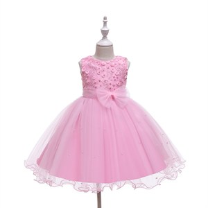 Vestidos de Fiesta Navideños Rojos o Azules Bonitos para Niñas, con Encaje y Lazo, para Princesas - Product Image 1