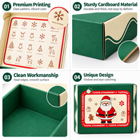 Boîte en papier kraft rouge double pliage personnalisée et recyclable pour Noël, ensemble cadeau tasse isotherme, chewing-gum, sucre, fermeture magnétique