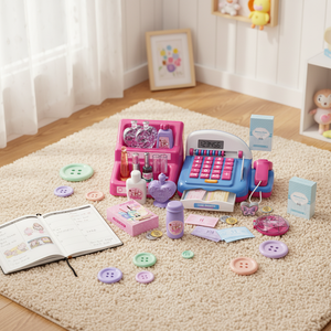 <span class=keywords><strong>Caja</strong></span> <span class=keywords><strong>Registradora</strong></span> de juguetes de maquillaje para niña, con luces de sonido - Product Image 4