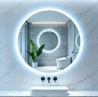 Vente directe d'usine, miroir de maquillage intelligent LED haut de gamme moderne avec fonction anti-buée et éclairage tricolore à intensité variable, miroir de salle de bain OEM ODM