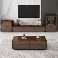 Ensemble de salon moderne et durable de luxe léger avec canapé en tissu, meuble TV et table d'appoint assortis