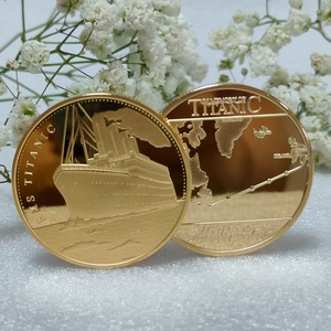 Moneta commemorativa della nave RMS Titanic e della mappa del viaggio in memoria delle vittime - Product Image 2