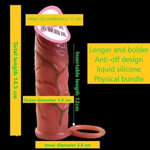 Realistischer Silikon-Penishülle-Verlängerer Wiederverwendbarer Penisvergrößerer Kondom mit Verzögerungshülle Sexspielzeug Massagepistole für Männer - Product Image 3