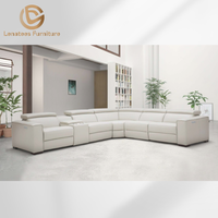 Canapé en cuir électrique en forme de L, design moderne, multifonctionnel, pour home cinéma et détente
