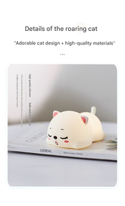 ไฟกลางคืนรูปแมวซิลิโคนแบบชาร์จ USB ควบคุมการสัมผัส ปรับความสว่างได้ หลอดไฟ LED สำหรับห้องนอนเด็ก ข้างเตียง - Product Image 6