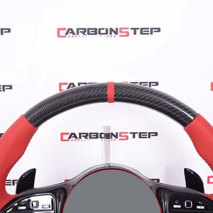 Volante de Coche de Fibra de Carbono con Cuero Liso y LED Personalizado, Gran Oferta <span class=keywords><strong>2022</strong></span> para Benz - Product Image 6