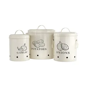 Potato Onion Storage Box Food Container Sets Storage Canisters for Potato & Onion with lid