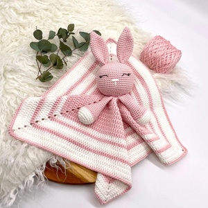 Manta <span class=keywords><strong>DE</strong></span> SEGURIDAD Lovey <span class=keywords><strong>de</strong></span> conejito <span class=keywords><strong>de</strong></span> ganchillo <span class=keywords><strong>de</strong></span> alta calidad, edredón <span class=keywords><strong>de</strong></span> conejo tejido a mano <span class=keywords><strong>para</strong></span> recién nacido, regalo <span class=keywords><strong>de</strong></span> Animal <span class=keywords><strong>para</strong></span> bebés y niños - Product Image 4