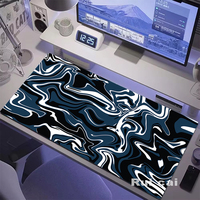 Tapis de souris blanc topographique-Tapis de bureau Vortex à lignes minimalistes antidérapantes et durables Tapis de souris confortable