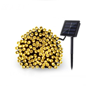 Guirlandes lumineuses LED solaires étanches, 100 LED blanc chaud pour jardin, patio, arbre de Noël - Product Image 4