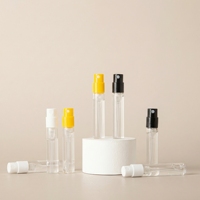 Flacon vaporisateur miniature en verre de 2 ml et 2,5 ml avec atomiseur à double ressort et impression sérigraphique pour échantillons de parfum, crèmes de soin et fragrances