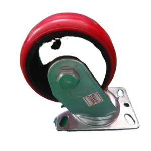 Großhandel 3/4/5 Zoll PU Rad rollen Verriegelung bremse Massive rot plattierte Lenkräder Stahl Polyurethan Lautlos drehbar für OEM - Product Image 6