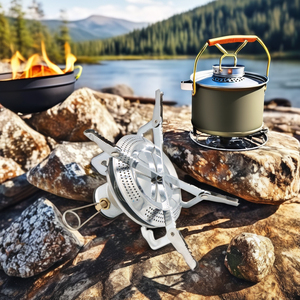 ポータブルキャンプガスストーブバーナー、省スペースミニストーブバーナー、アウトドアキャンプ用クックトップポケットガスバーナー - Product Image 3