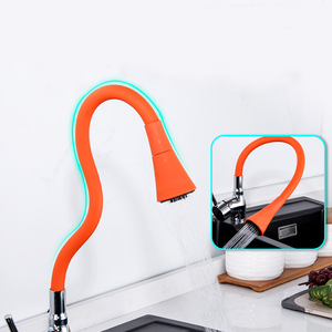 Moderno Macaron multicolore Silicone tubo di gomma <span class=keywords><strong>rubinetto</strong></span> acqua calda miscelatore lavello cucina flessibile tirare Torneira cucina - Product Image 3